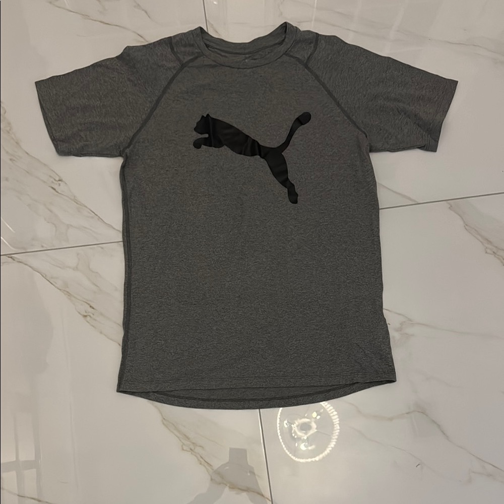 Puma Gray T-Shirt with Black Logo